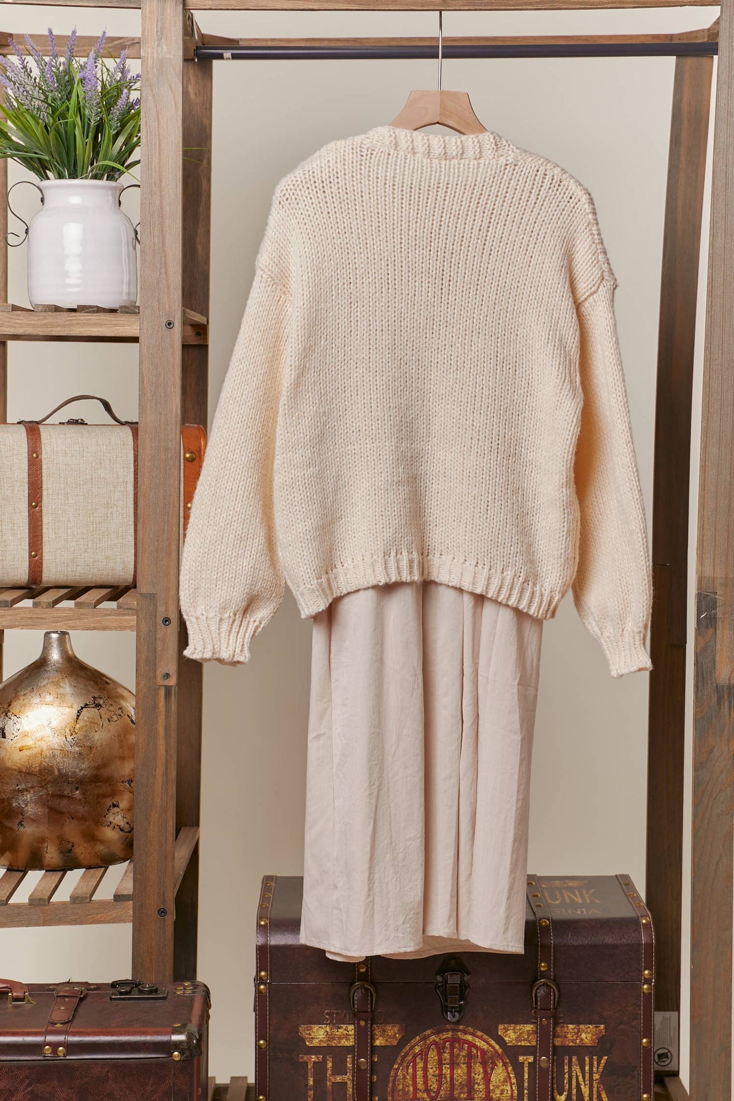 Mello. - Flower Embroidered Knit Cardigan