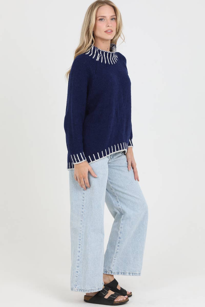 Nostalgia - NHQ23-ASIS ONE SIZE PULLOVER SWEATER WITH IVORY STICHES