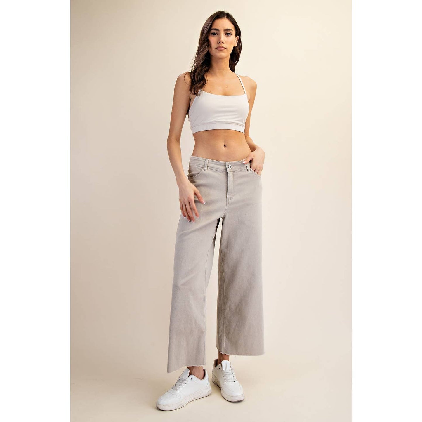 Rae Mode - COTTON TWILL WIDE LEG ANKLE PANT