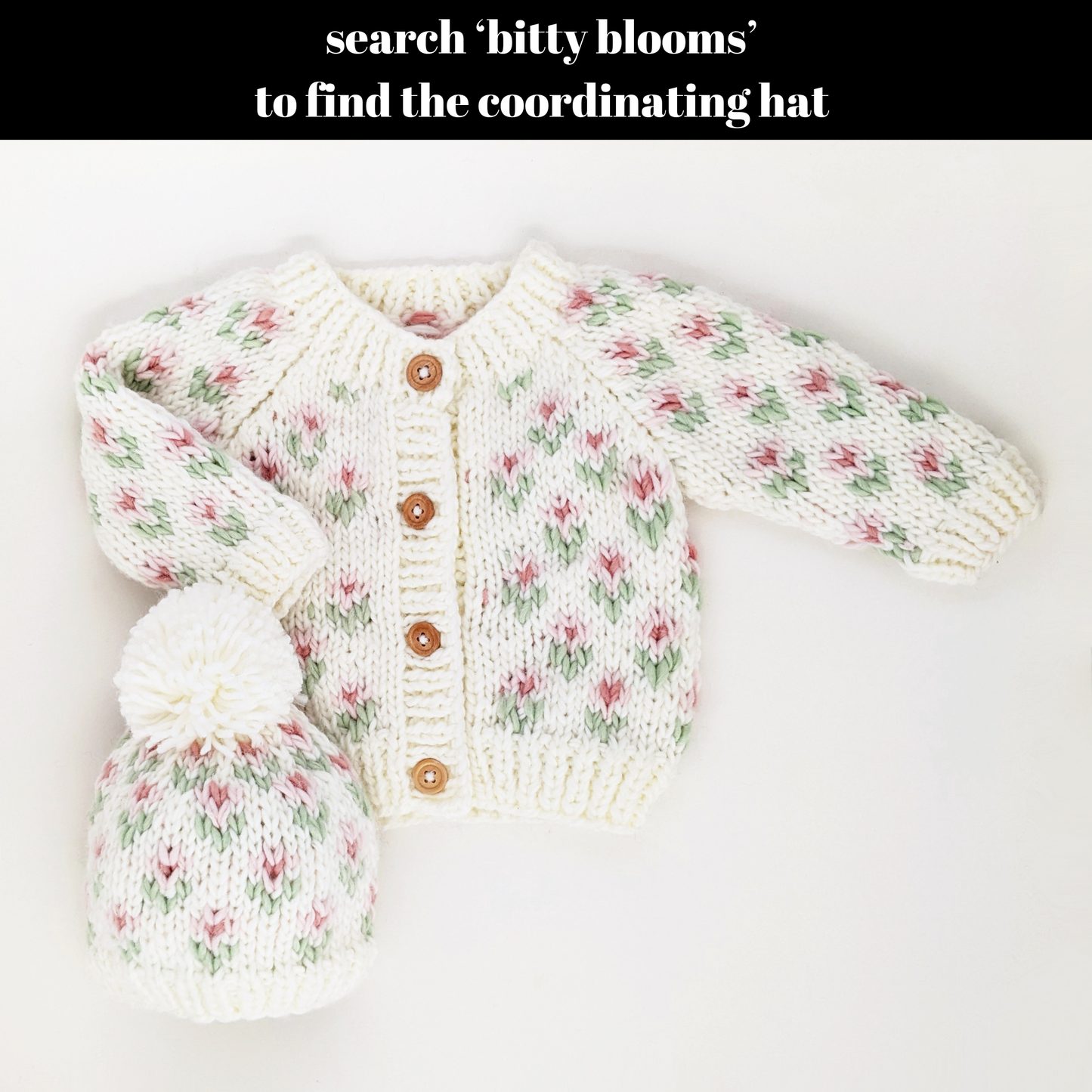 Huggalugs - Bitty Blooms White Cardigan Sweater Baby & Toddler