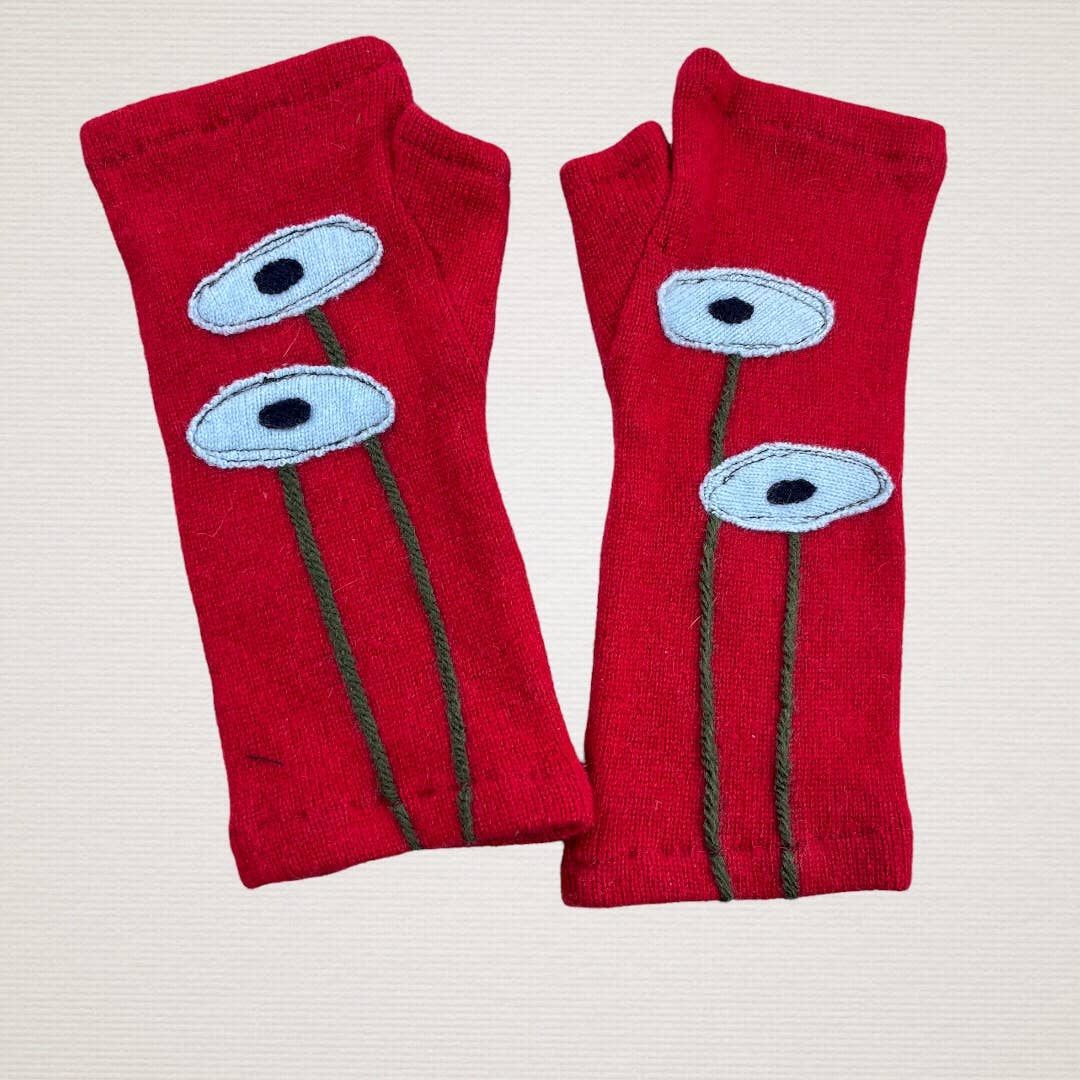 Sardine Clothing Co. - Fingerless Cashmere Gloves-Oval Poppy