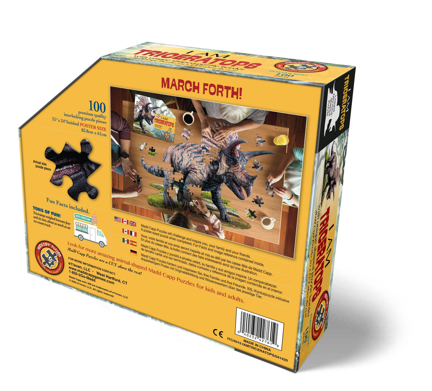 Madd Capp Games & Puzzles - I AM Triceratops 100 piece jigsaw puzzle - gift