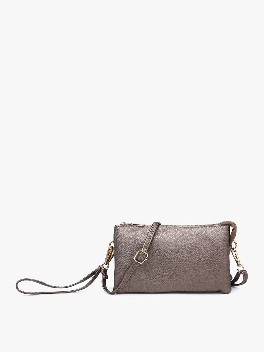 Jen & Co. - M013 Riley Monogrammable 3 Compartment Crossbody/Wristlet