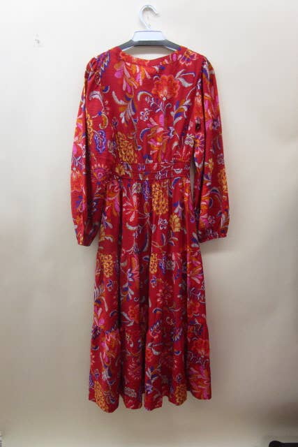 Oddi - Floral Printed Long Sleeve Midi Dress