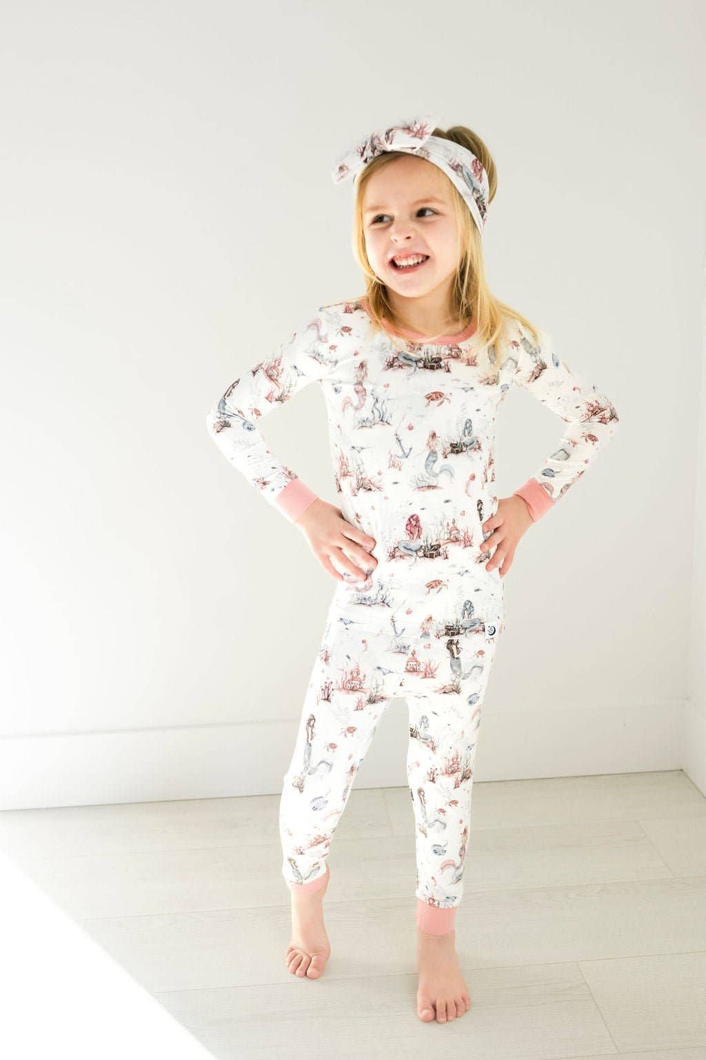 Jammie Session formerly Big Dreams Little Jammies - Mermaid Cove Long Sleeve PJ's Long Sleeve Kids Bamboo Pajamas sets, Baby toddler Unisex kids sleepwear, Gender natural Clothing, Kids outfit, Matching Family Pajamas,