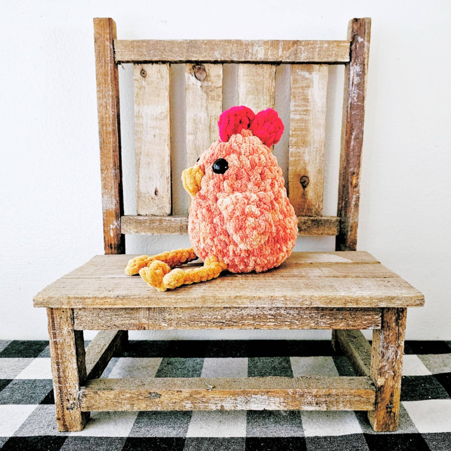 The Lumber Creek Co - Crochet Chicken Rooster Plushie Handmade Baby Toddler Toy