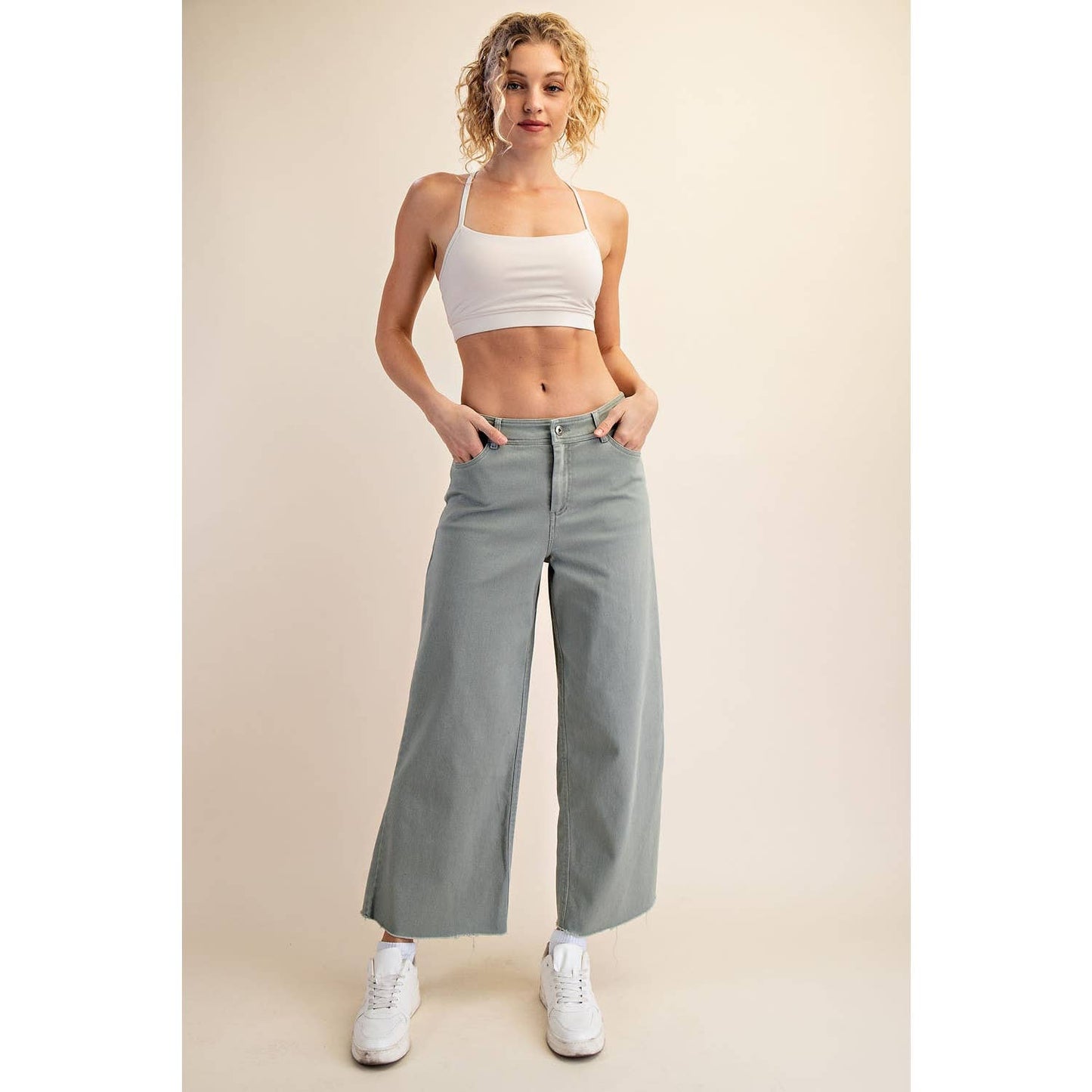 Rae Mode - COTTON TWILL WIDE LEG ANKLE PANT