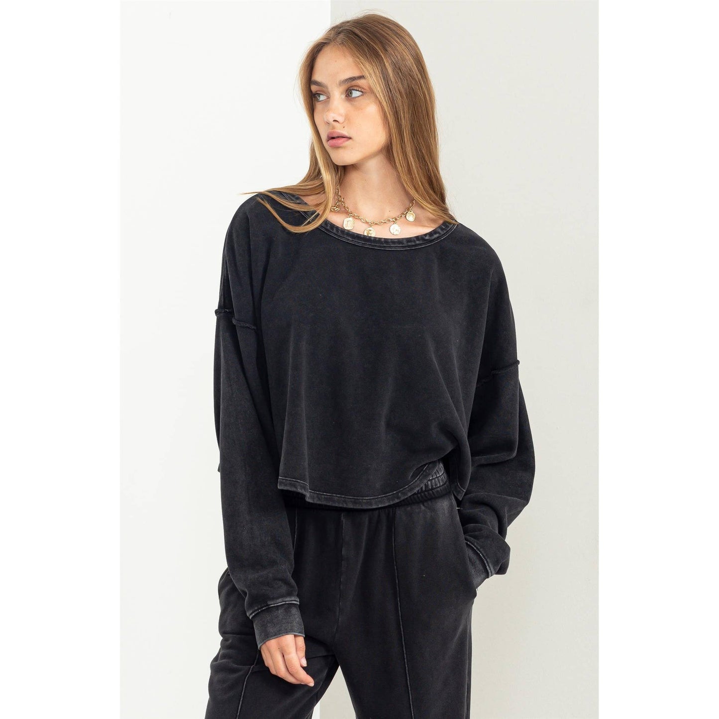 LEISURE LOVING OVERSIZED SWEATSHIRT: VINTAGE PLUM / S