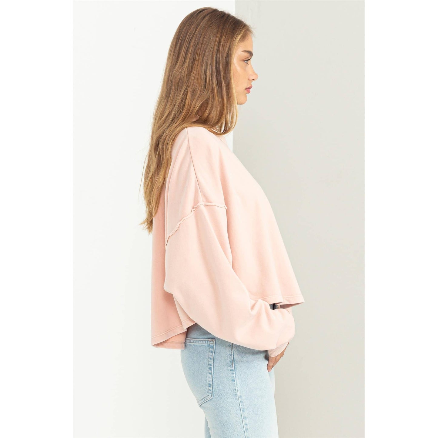 LEISURE LOVING OVERSIZED SWEATSHIRT: VINTAGE PLUM / S