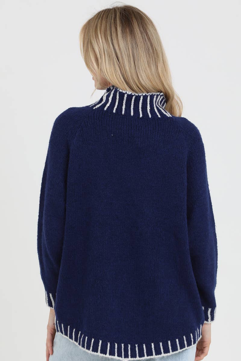 Nostalgia - NHQ23-ASIS ONE SIZE PULLOVER SWEATER WITH IVORY STICHES