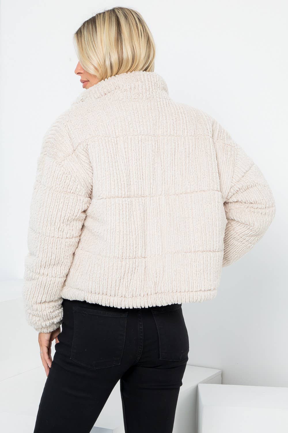26 International - Textured Faux Fur Puffer Jacket