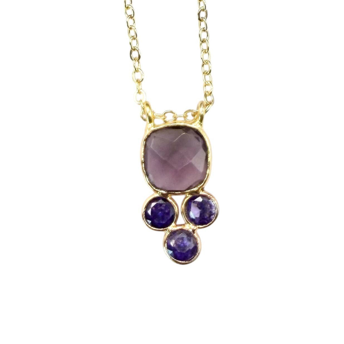 VB&CO Designs Handmade Jewelry - Genuine Gemstone Dainty Cluster Gold Necklaces