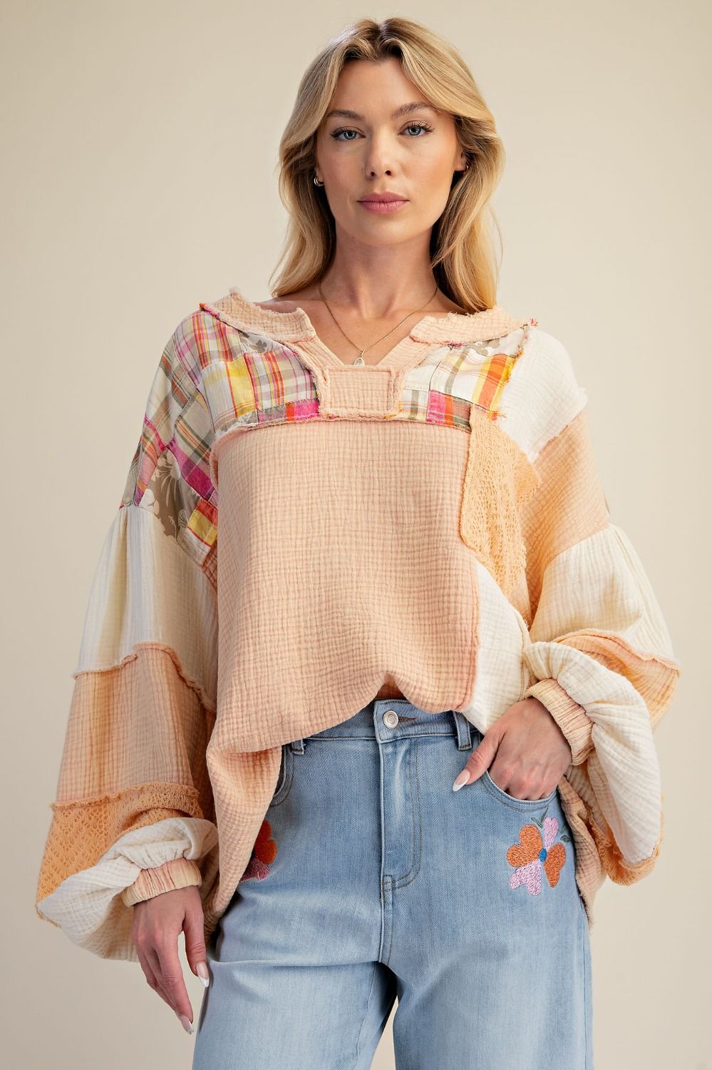 Peach Mix Material shirt