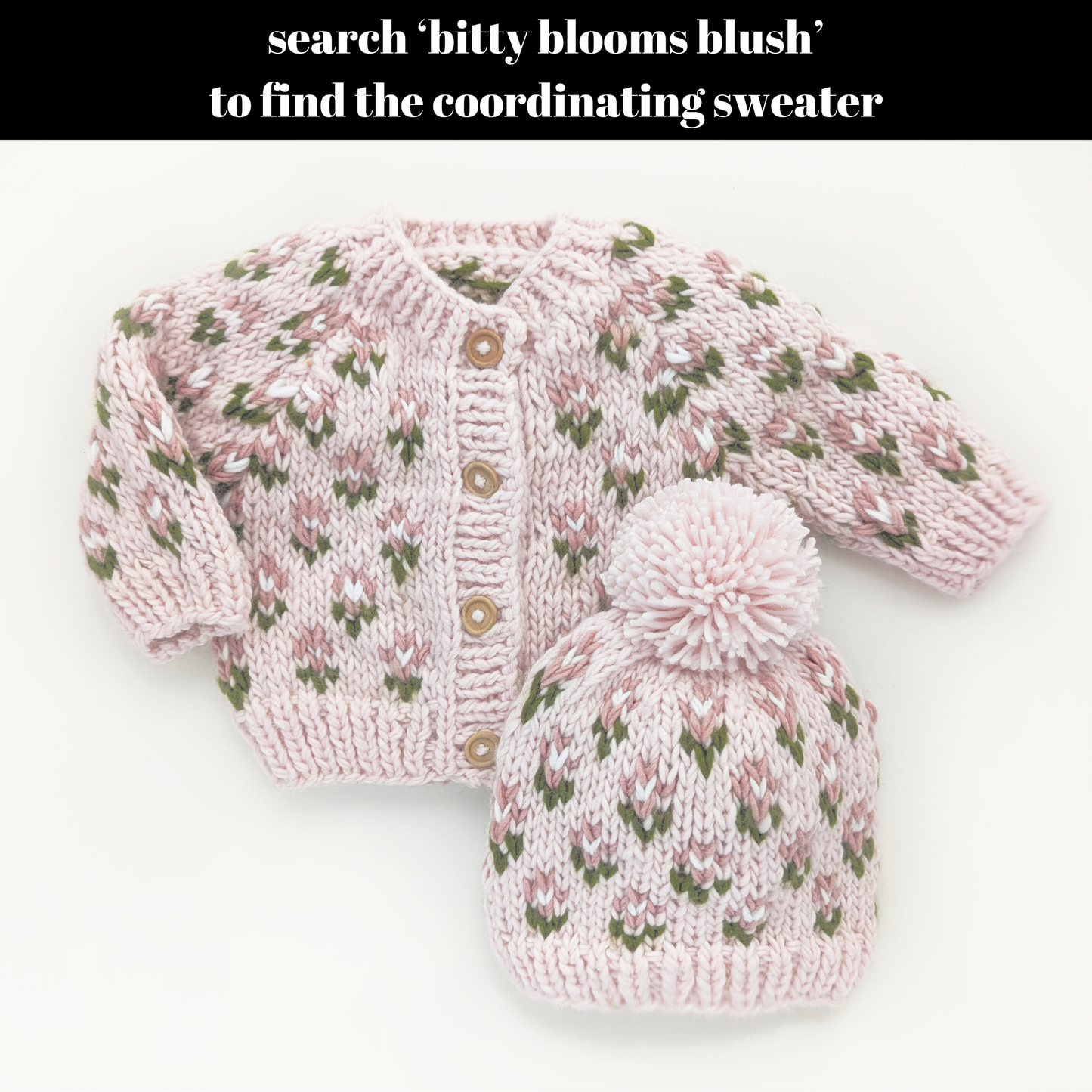 Huggalugs - Bitty Blooms Blush Beanie Hat for Baby & Kids