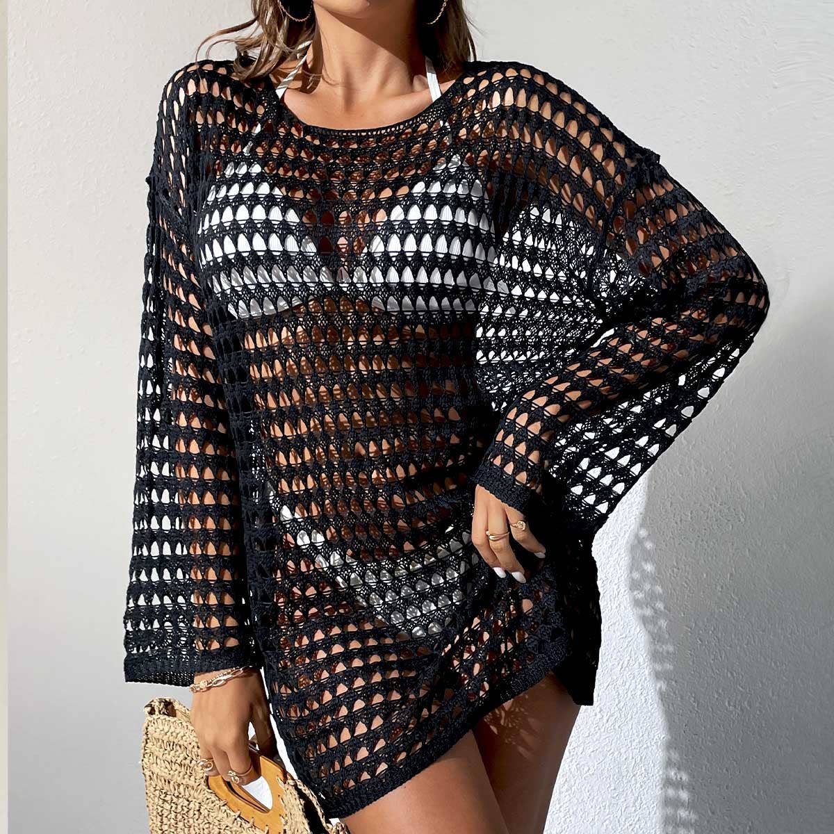 Rosa Clothing - Sexy Knitted Cut-Out Pullover Bikini Blouse