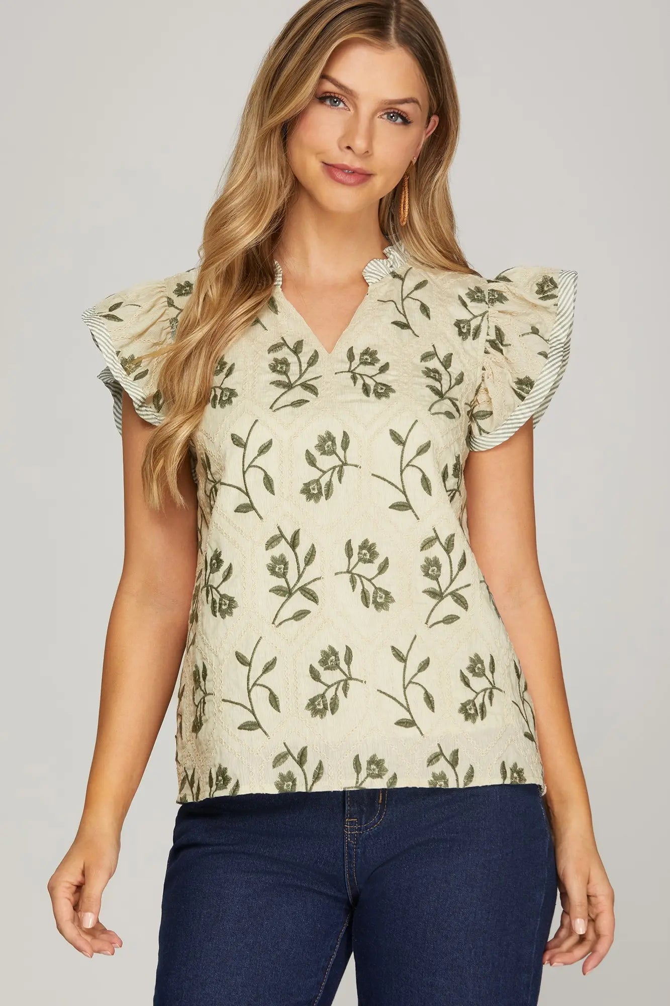 Flutter Sleeve Top Sage