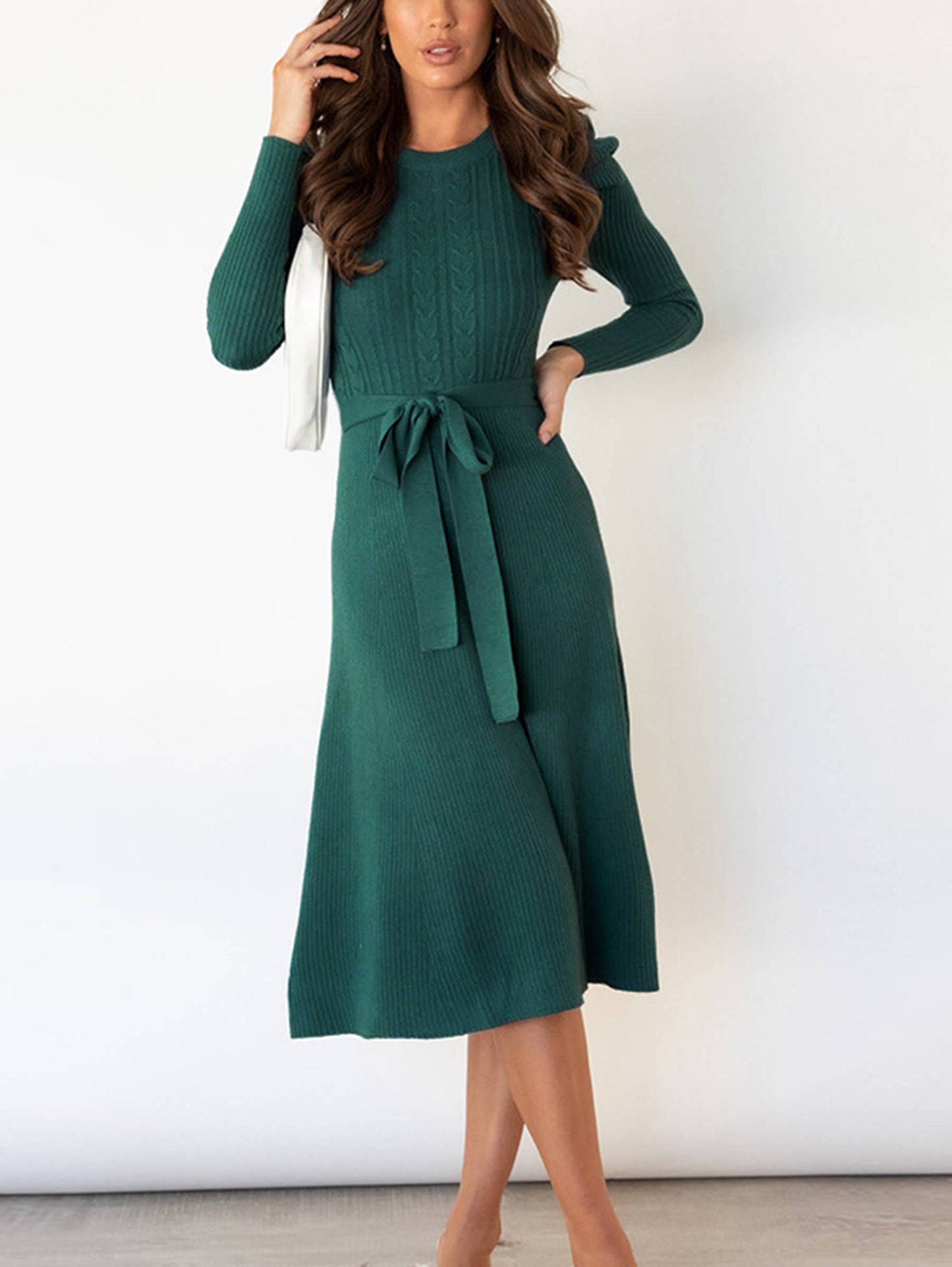 Wholesalesir - Bubble Long Sleeve Knitted Dress