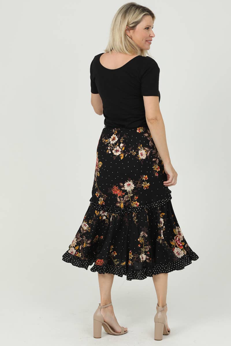 Nostalgia - E6E73-A773-A762 TWIN PRINT ELASTIC WAIST SKIRT