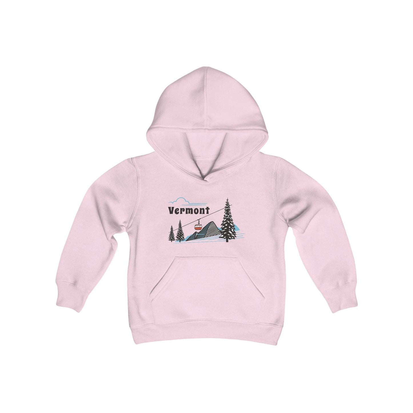 Hey Mountains - Retro Vermont Youth Hoodie, Mountain Vermont Kids Sweatshirt