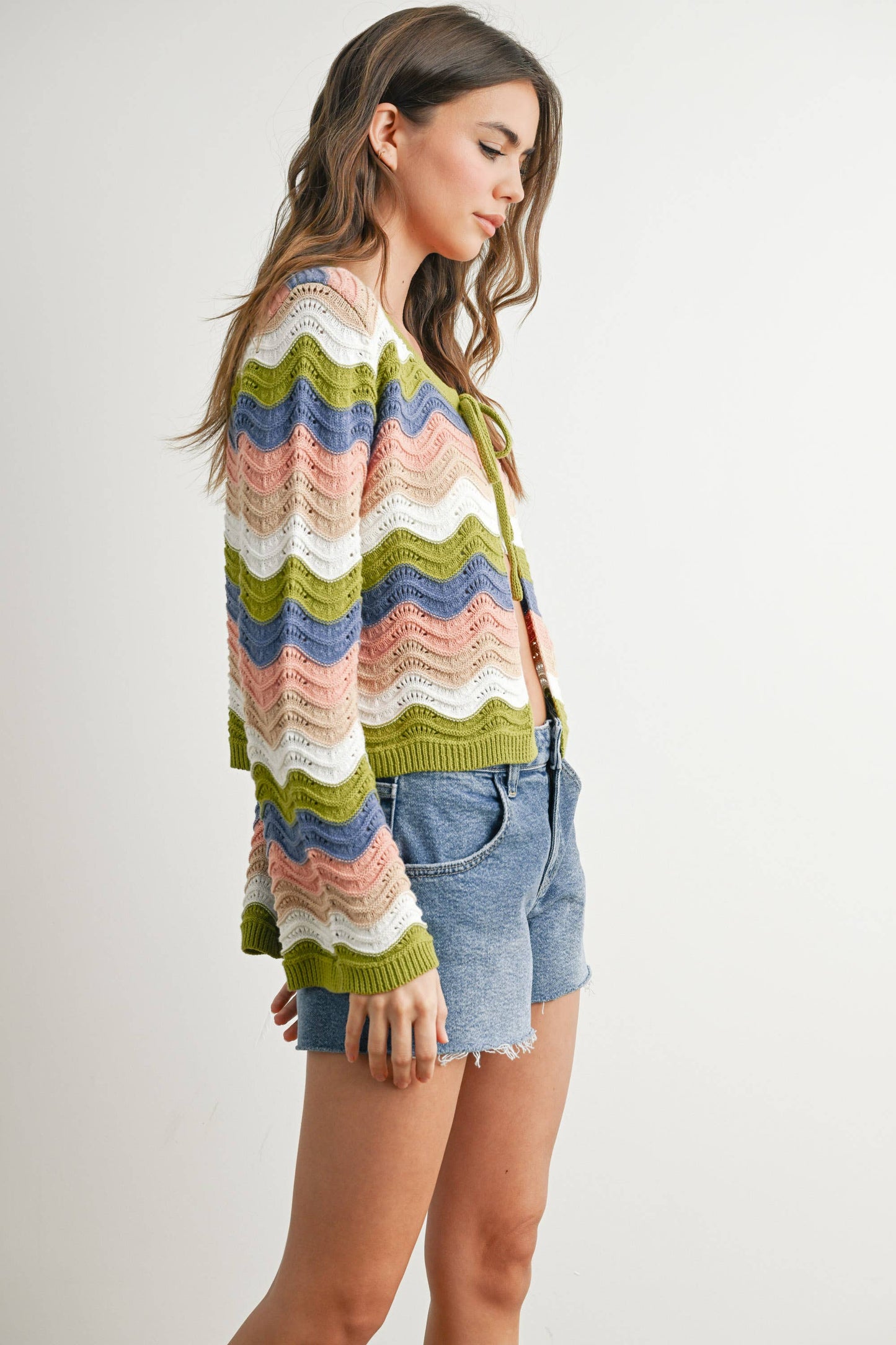 BUTTERMELON - Loose Fit Open Front Cardigan - BMC7640