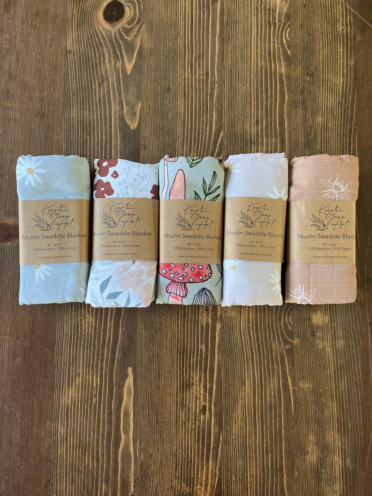 Daisy Swaddle Blanket, Pink Floral Muslin Baby Blanket