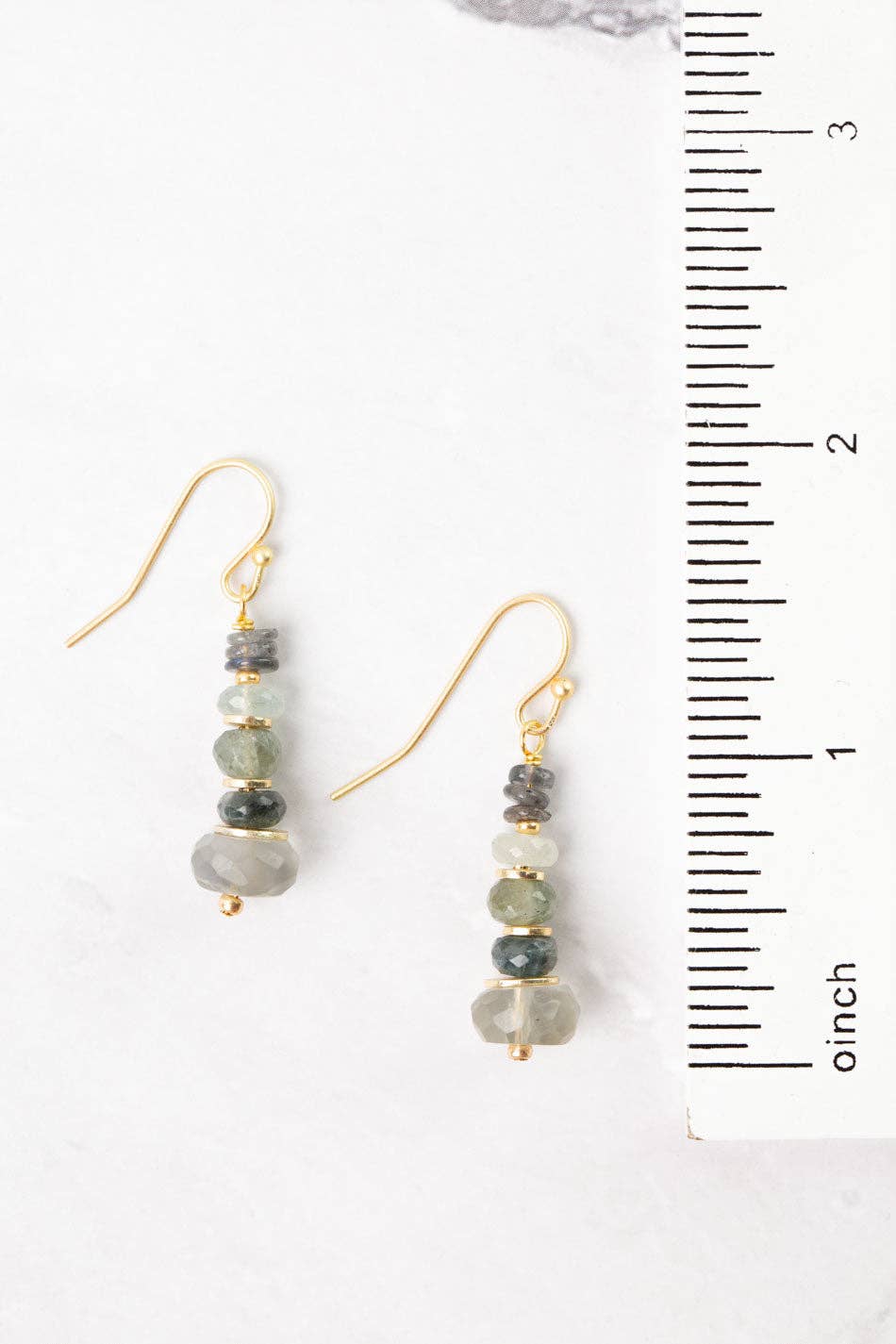 Anne Vaughan Designs Jewelry - Equinox Aquamarine, Labradorite, Moonstone Simple Earrings