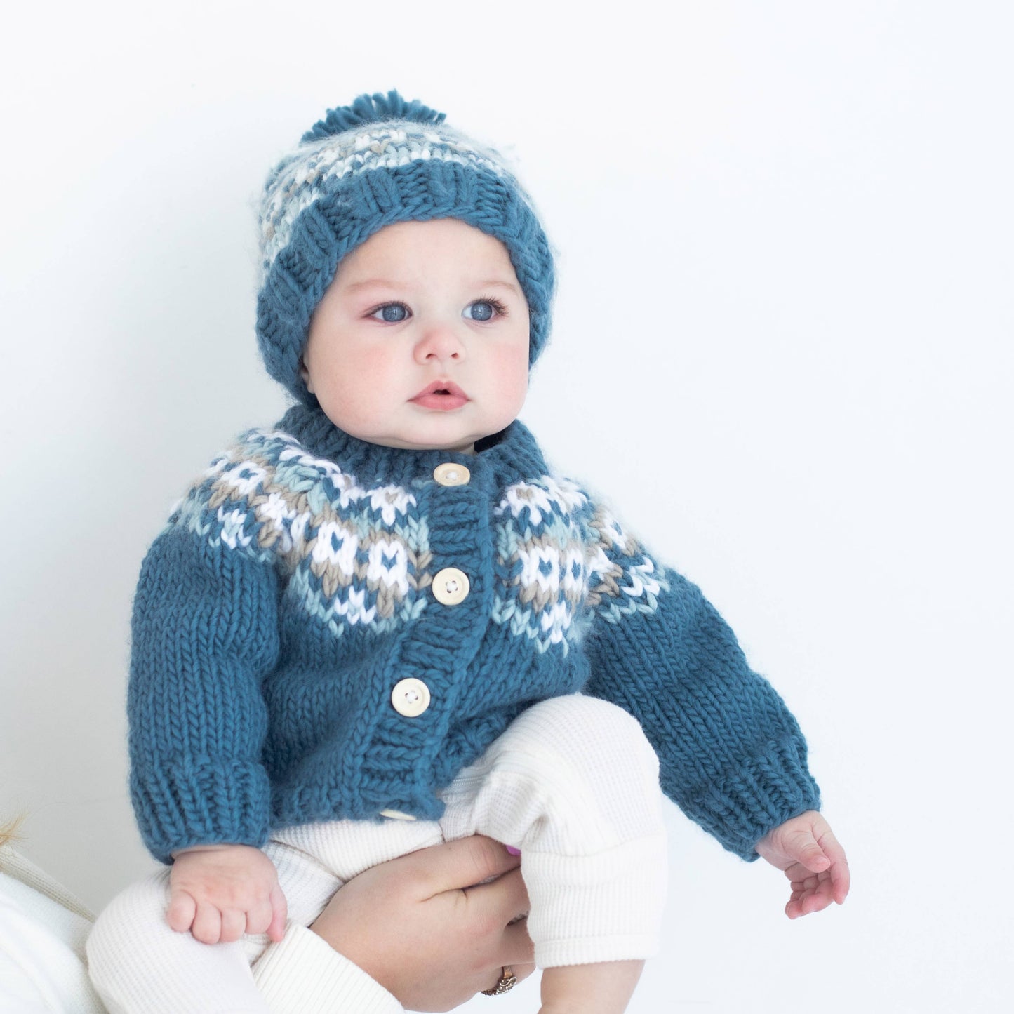 Huggalugs - Fairisle Slate Cardigan Sweater for Baby & Toddler