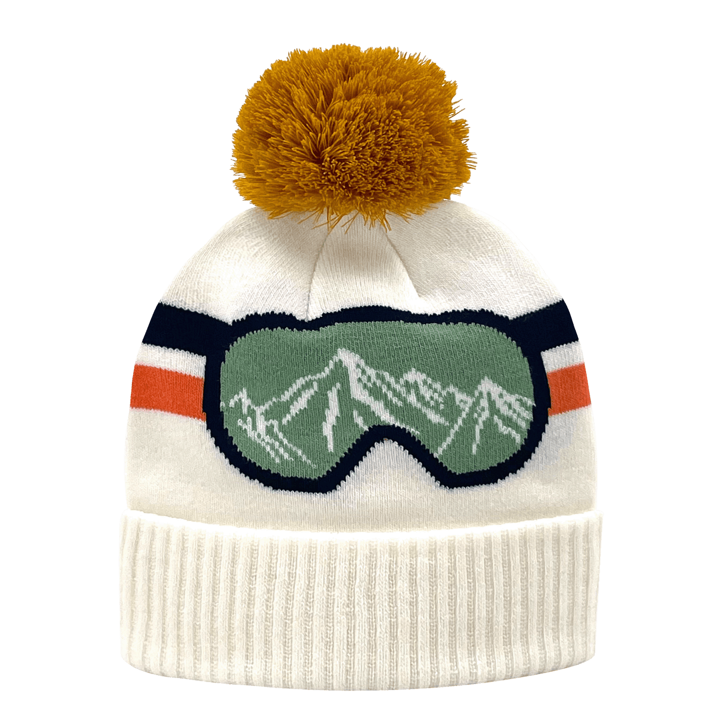 Northern Icons Creations INC - Vintage Ski Goggle Beanie Hat with Mountain View Pom Pom Knit Cap