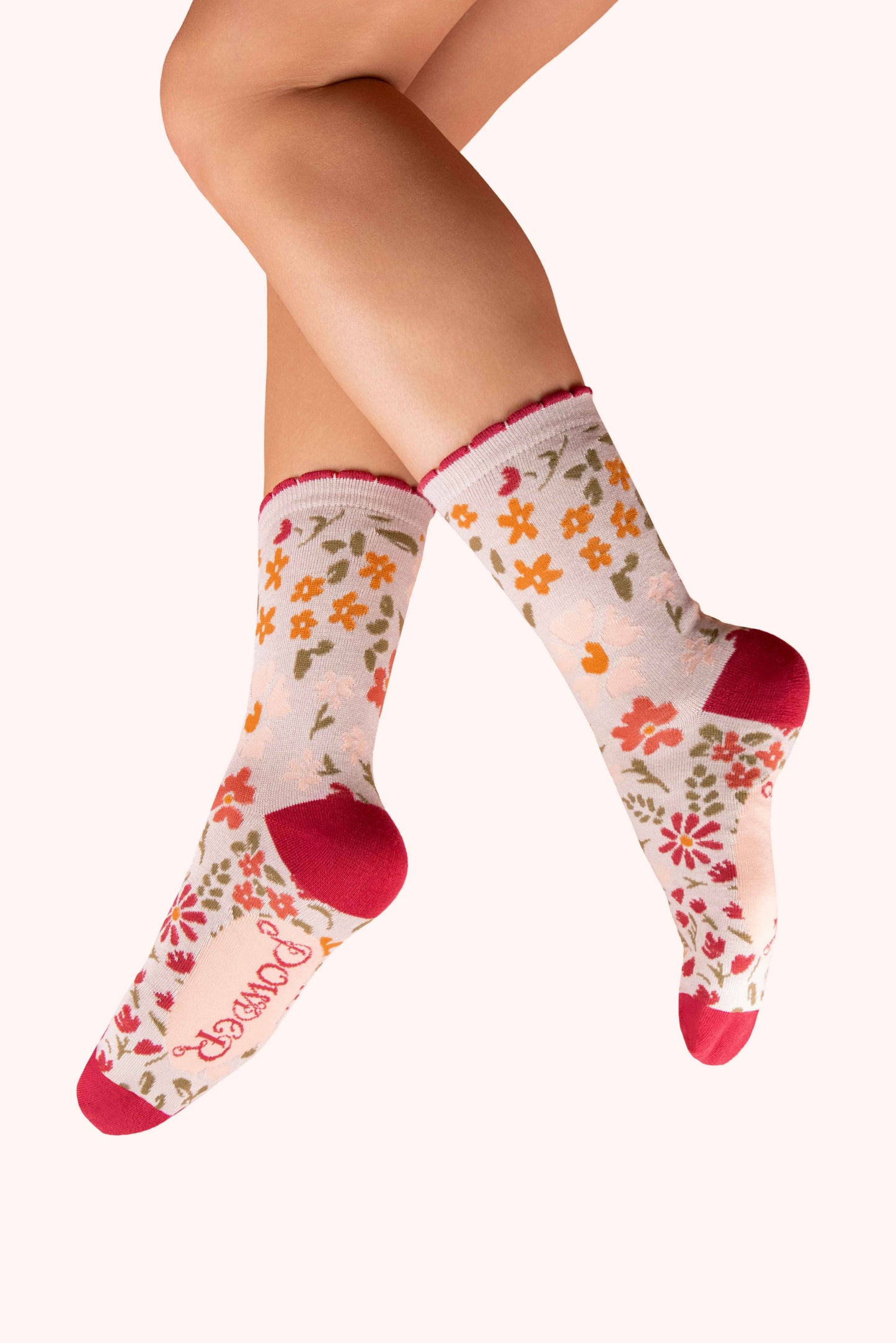 Powder Design inc - US - Women's Ankle Socks - Flower Meadow, Cream