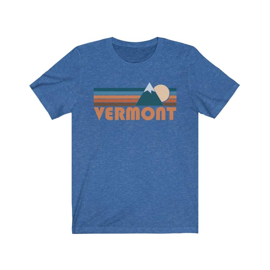 Hey Mountains - Vermont T-Shirt - Retro Mountain Adult Unisex Vermont T Shirt