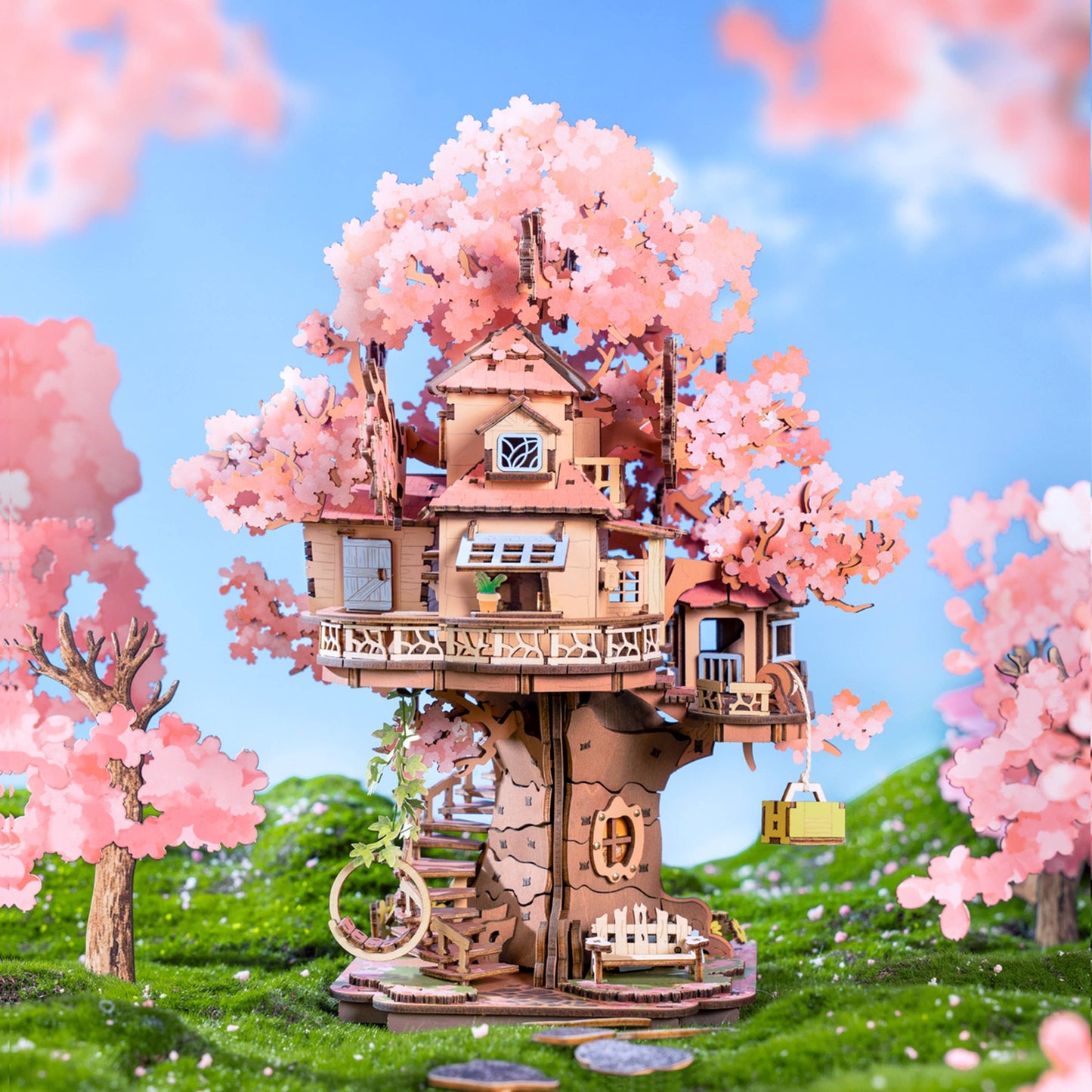 Hands Craft - DIY Wooden Puzzle: Sakura Tree House