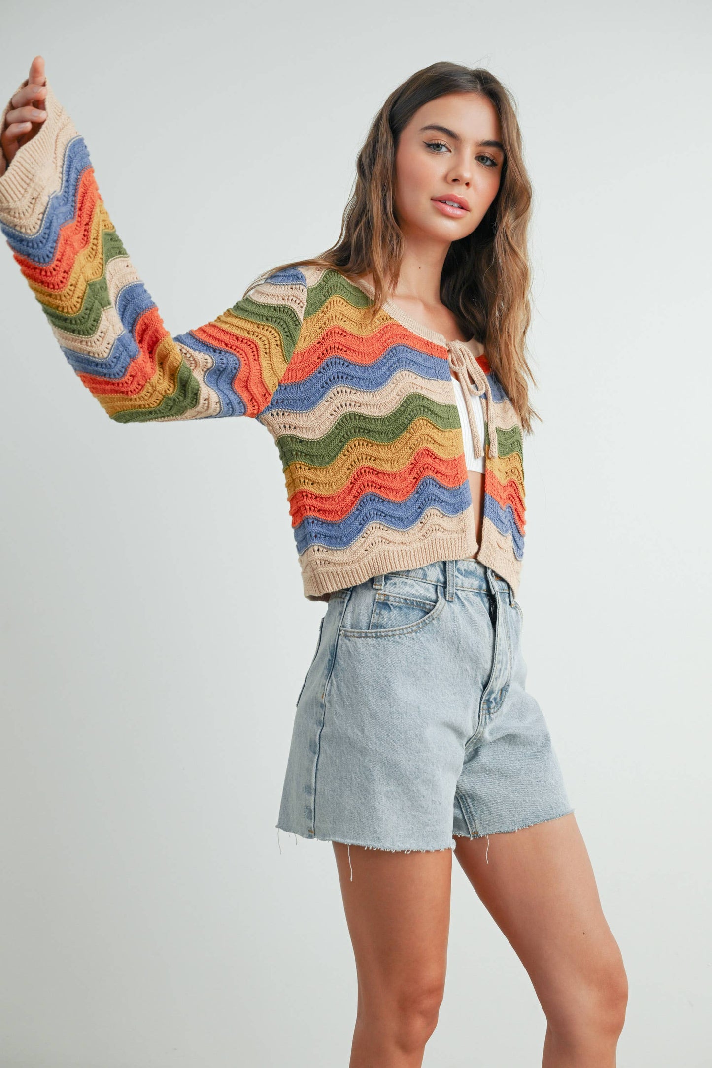 BUTTERMELON - Loose Fit Open Front Cardigan - BMC7640