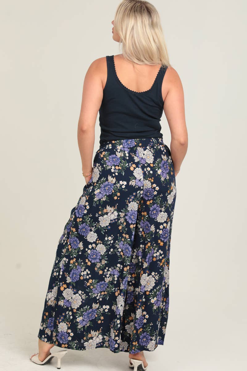 ANGIE - B3682-WB13 PRINTED WIDE LEG PANTS
