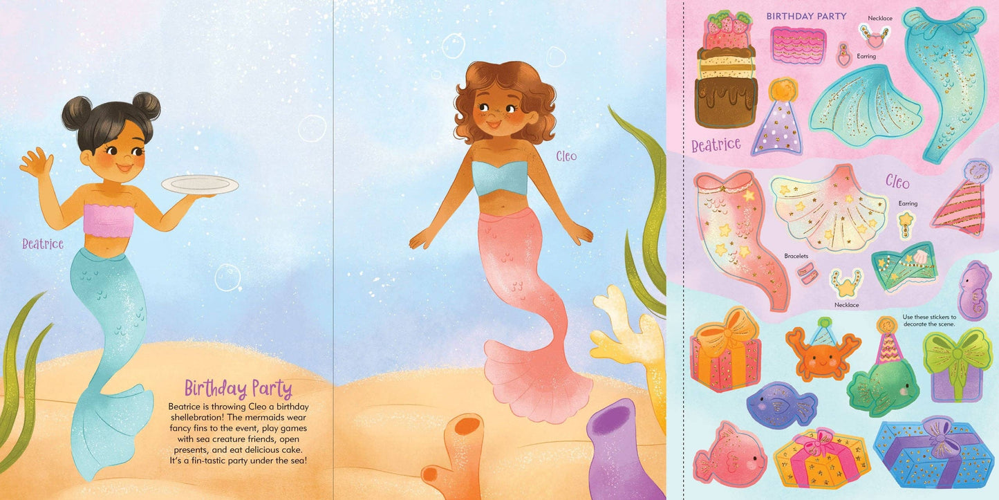 Peter Pauper Press - Mermaids Sticker Doll Dress-Up Book