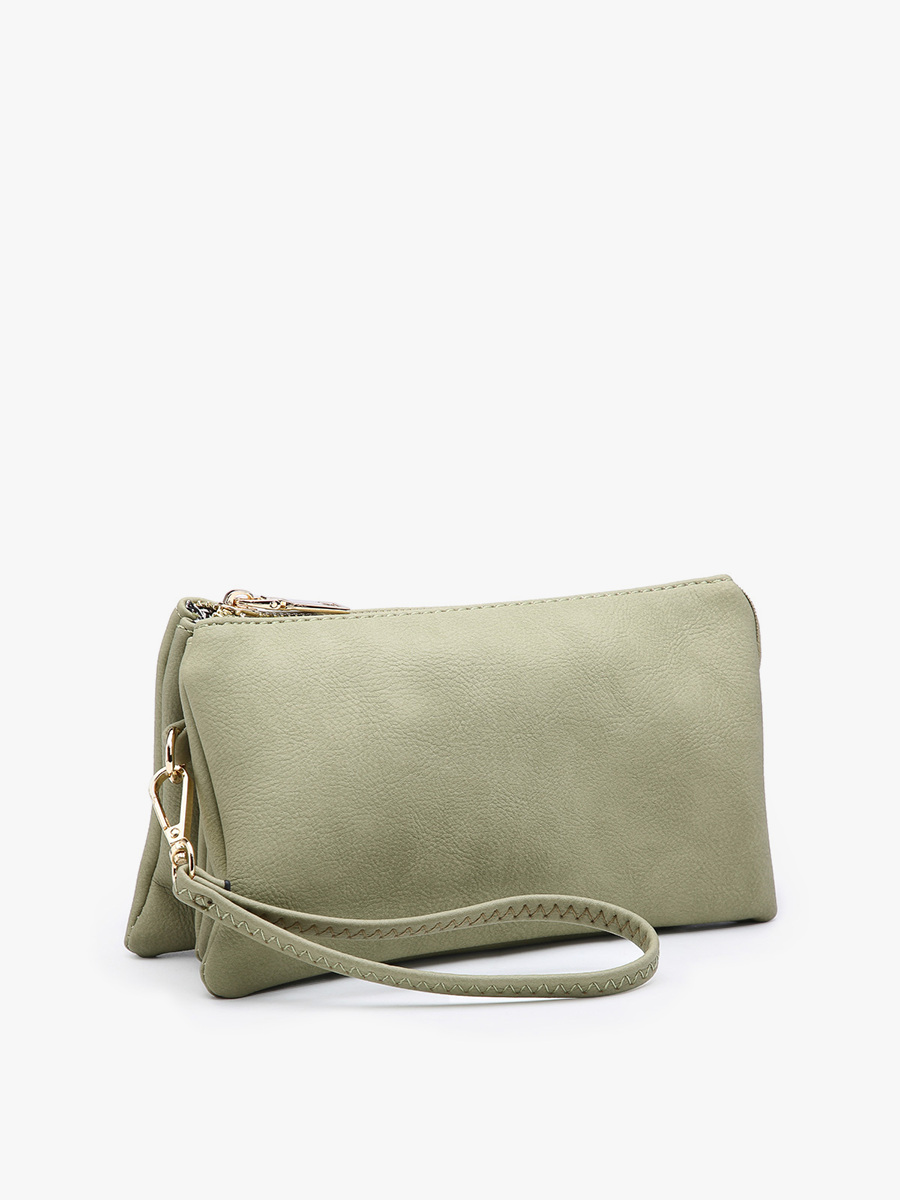 Jen & Co. - M013 Riley Monogrammable 3 Compartment Crossbody/Wristlet