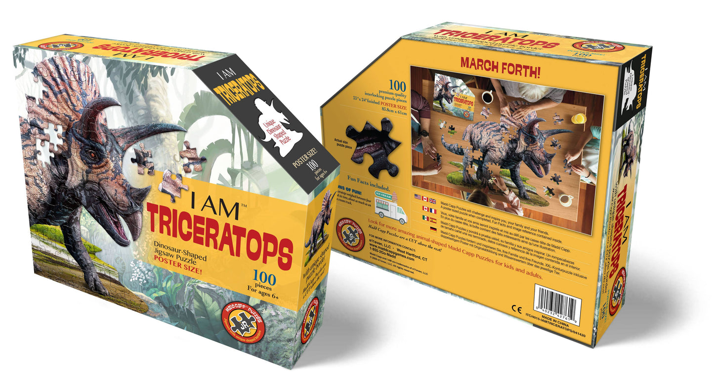 Madd Capp Games & Puzzles - I AM Triceratops 100 piece jigsaw puzzle - gift