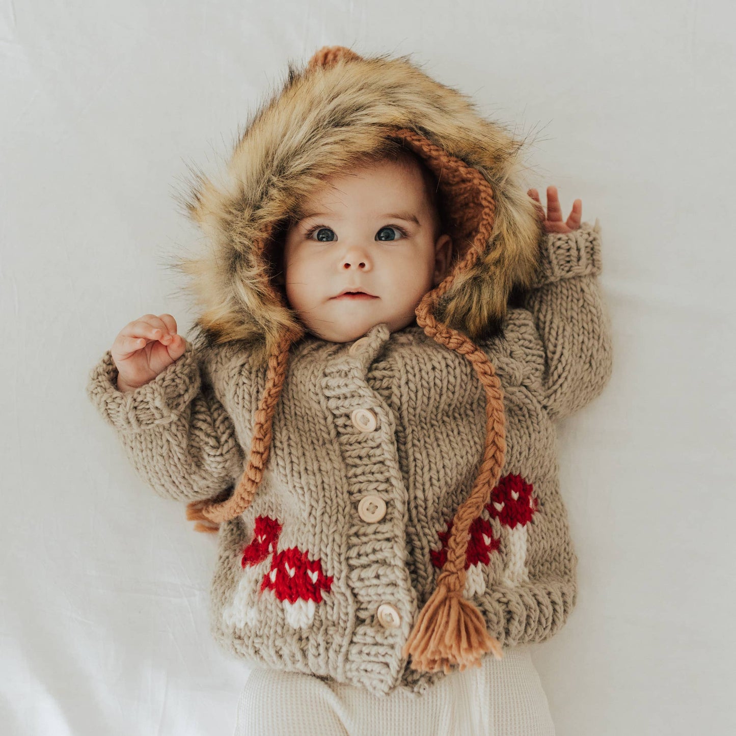 Huggalugs - Mushroom Pebble Cardigan Sweater Baby & Toddler