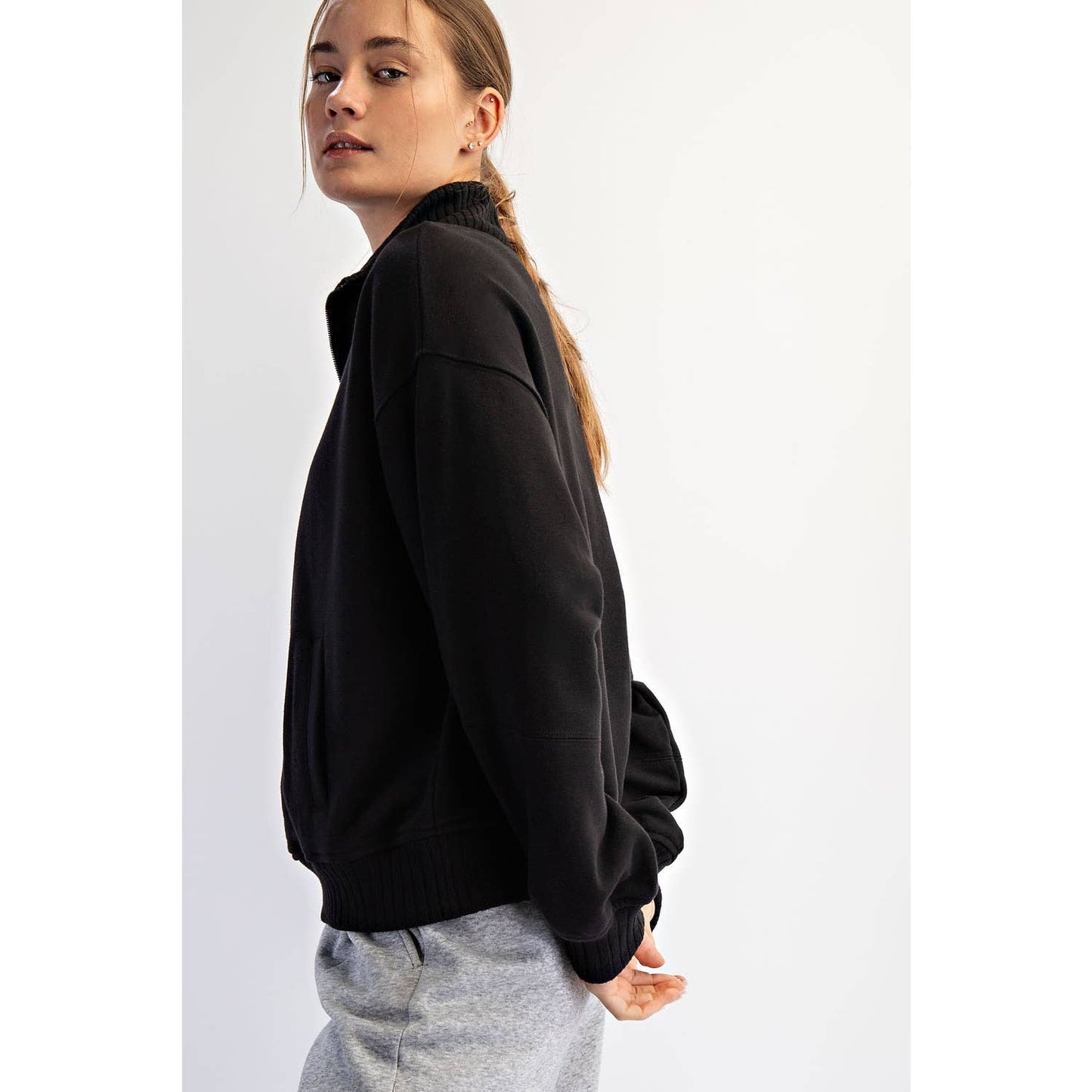 Rae Mode - FRENCH TERRY FLEECE QUARTER ZIP PULLOVER