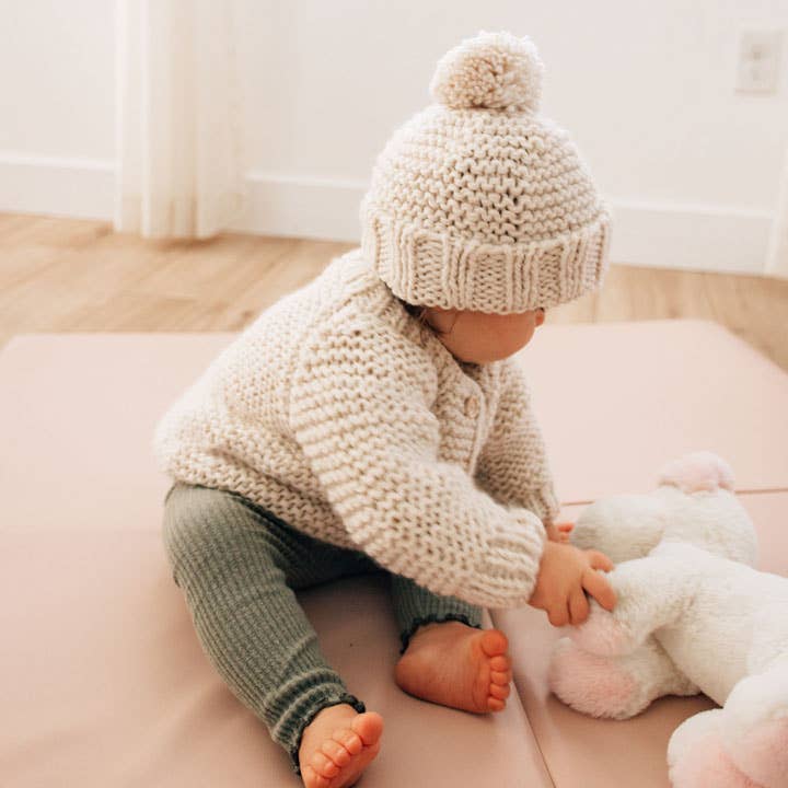 Huggalugs - Natural Garter Stitch Cardigan Sweater Baby & Toddler