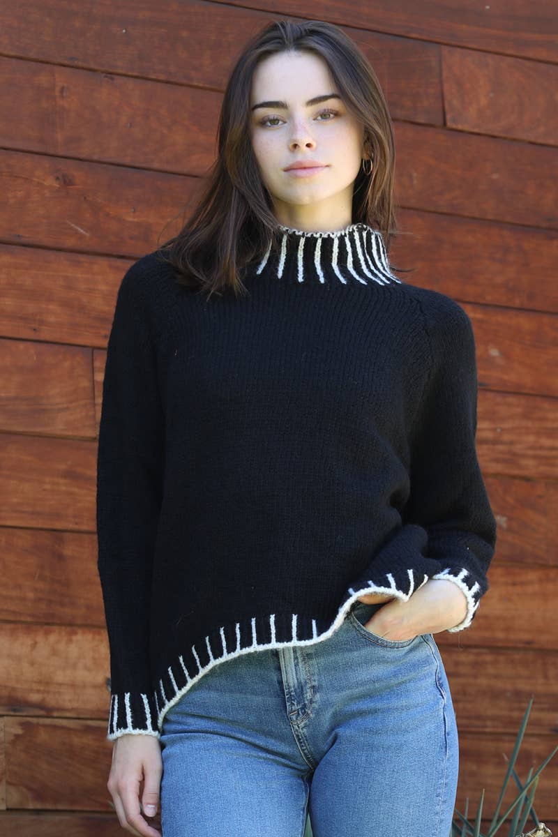 Nostalgia - NHQ23-ASIS ONE SIZE PULLOVER SWEATER WITH IVORY STICHES