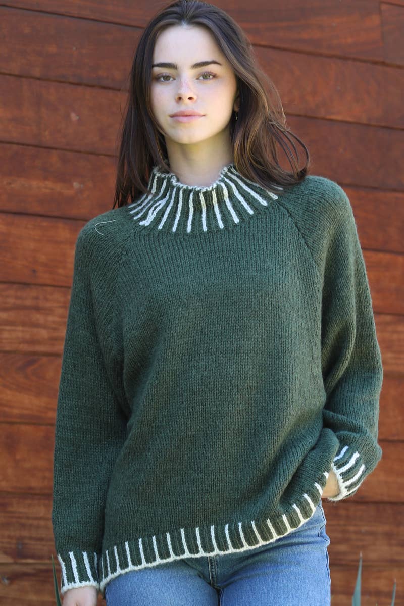 Nostalgia - NHQ23-ASIS ONE SIZE PULLOVER SWEATER WITH IVORY STICHES