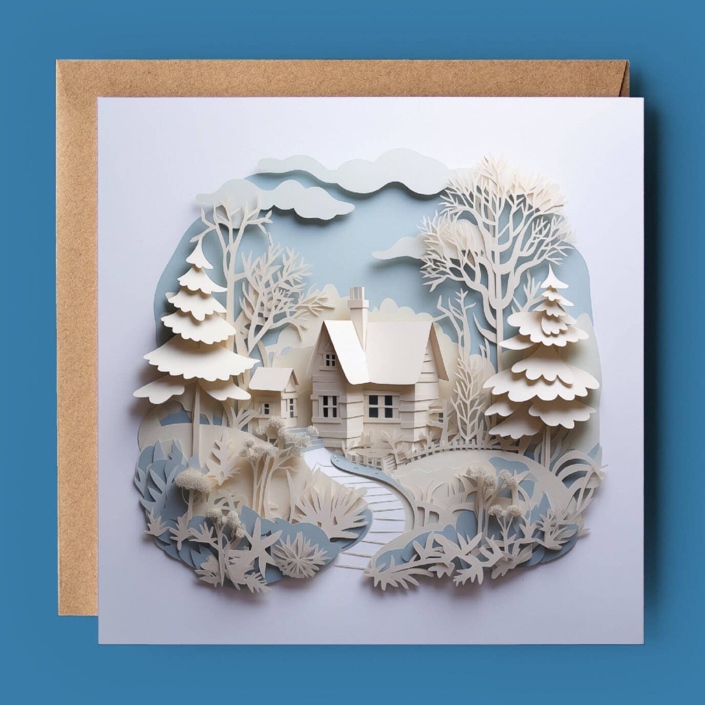 Good Post Day - Wooden Cottage 2D Printed Card