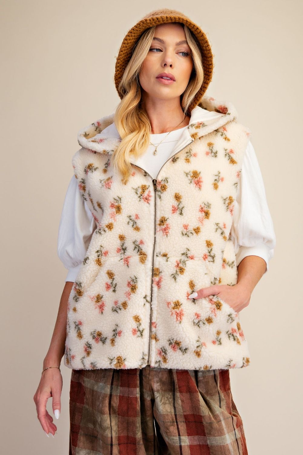 Floral Sherpa Vest