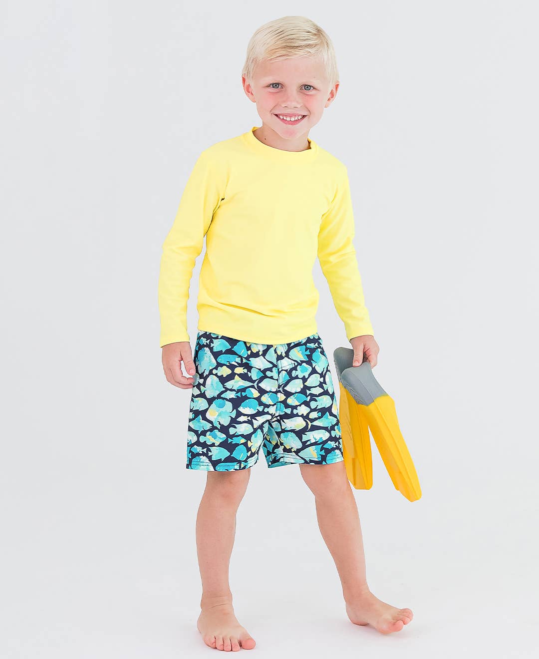 RuffleButts + RuggedButts - Boys Fish Friends Swim Trunks