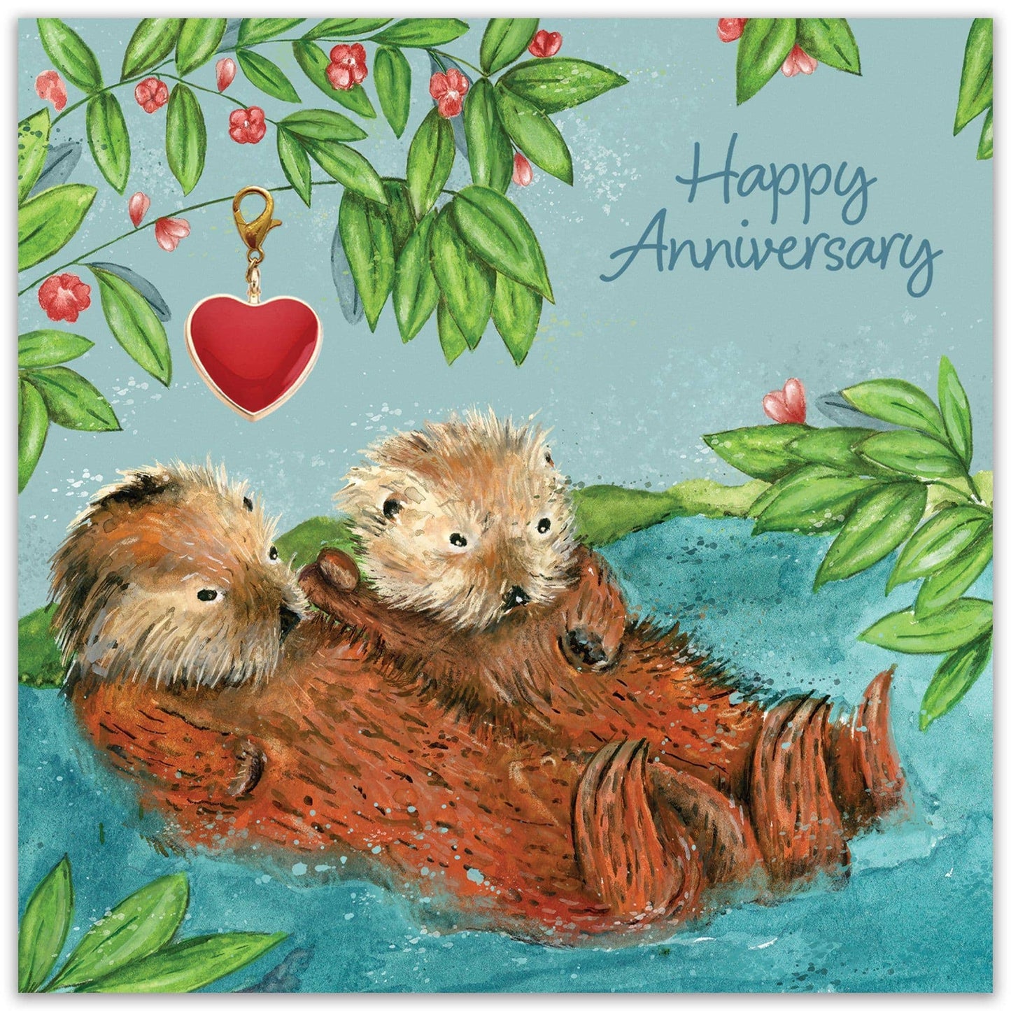 Twizler Ltd - Beavers Anniversary Card & Gift with Detachable Heart Charm