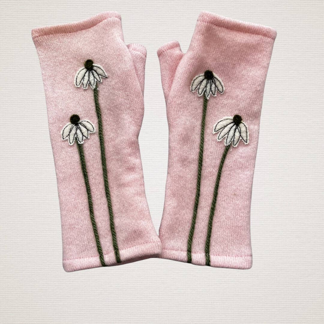 Sardine Clothing Co. - Fingerless Cashmere Gloves-Coneflower