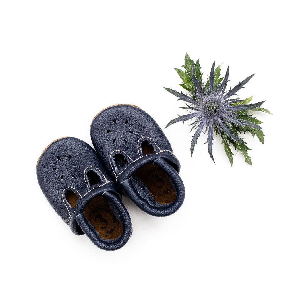 Starry Knight Design - Navy T-strap Shoes Baby and Toddler