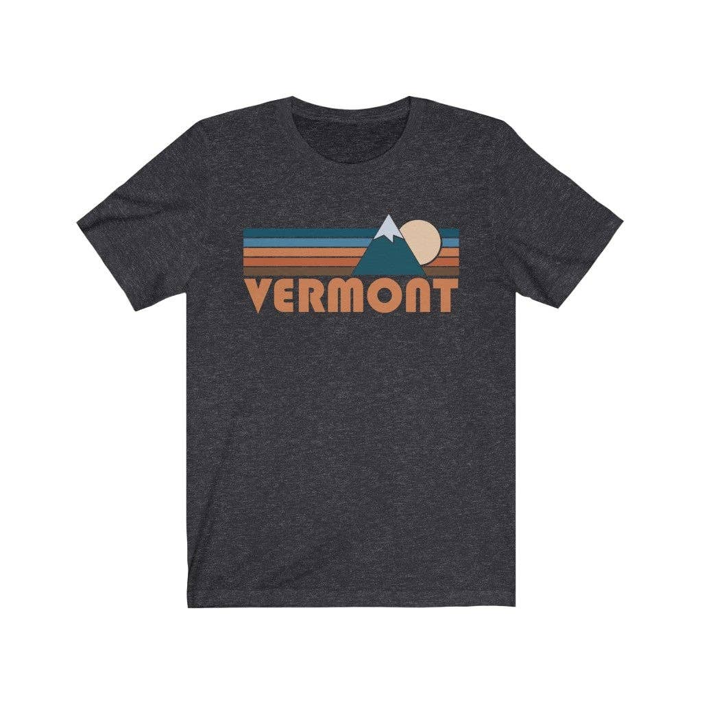 Hey Mountains - Vermont T-Shirt - Retro Mountain Adult Unisex Vermont T Shirt