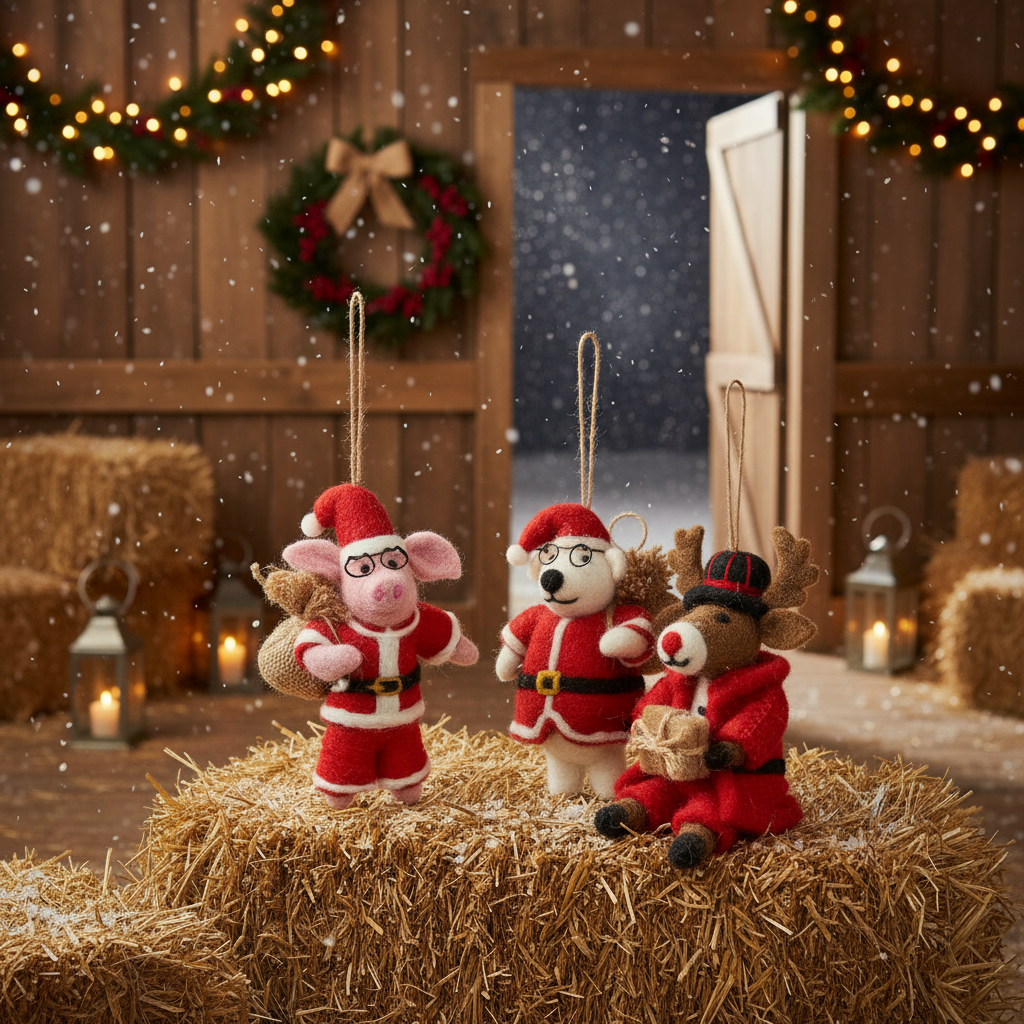 Felt So Good - Handmade Felt Dasher the Christmas Reindeer Decoration