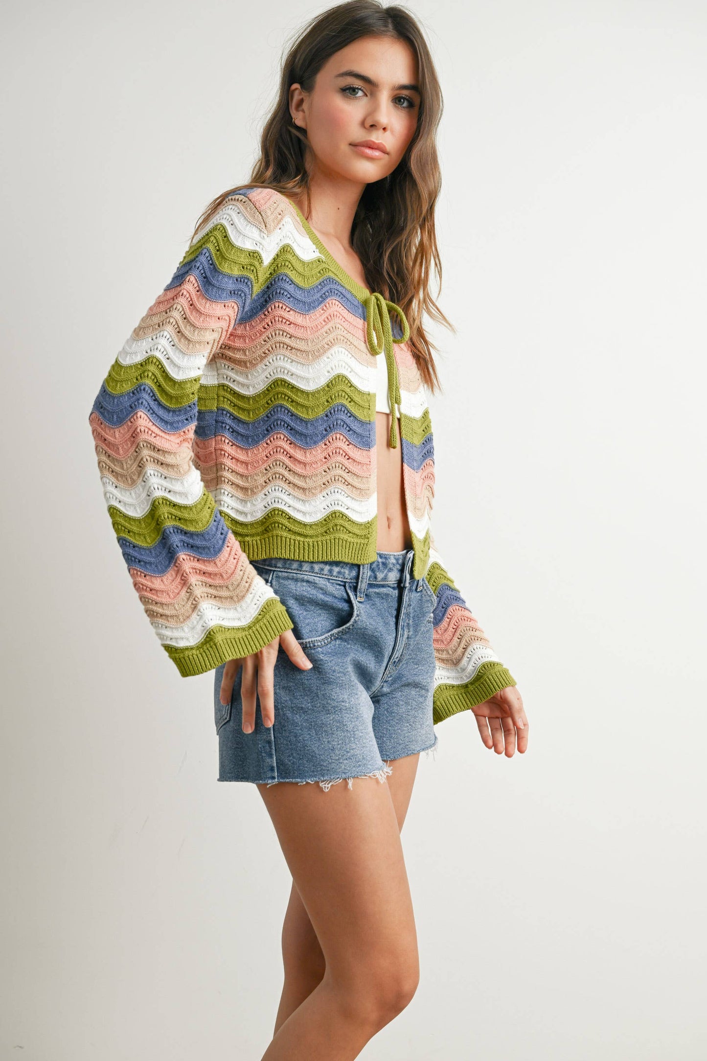 BUTTERMELON - Loose Fit Open Front Cardigan - BMC7640